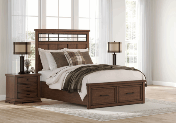 Taffenbrook Brown King Panel Storage Bed - Image 2