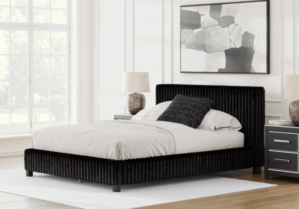 Zuraleus Black King Upholstered Bed - Image 3