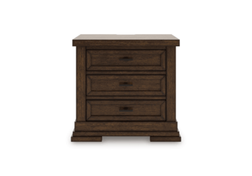 Taffenbrook Brown Three-Drawer Nightstand