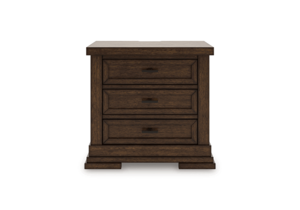 Taffenbrook Brown Three-Drawer Nightstand