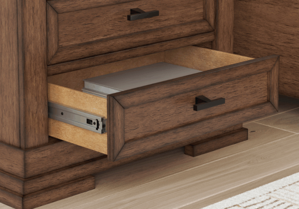 Taffenbrook Brown Three-Drawer Nightstand - Image 4