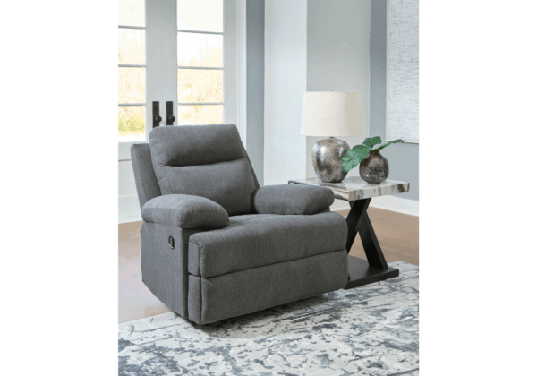 Side-Swipe Charcoal Rocker Recliner - Image 3