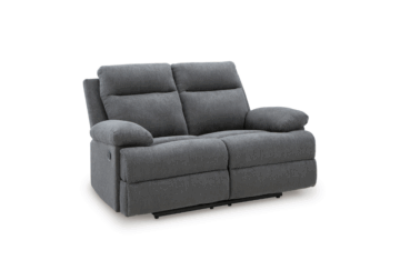 Side-Swipe Charcoal Reclining Loveseat