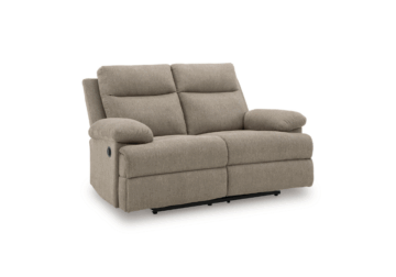 Side-Swipe Mocha Reclining Loveseat
