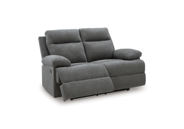 Side-Swipe Charcoal Reclining Loveseat - Image 2