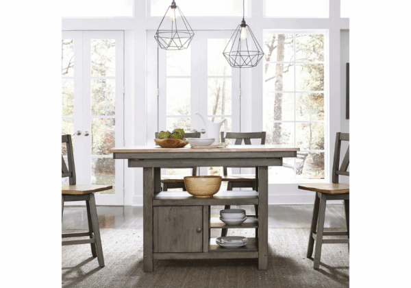 Lindsey Farm Gray Gathering Table w/ 4 Stools