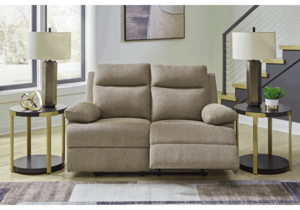 Side-Swipe Mocha Reclining Loveseat - Image 3