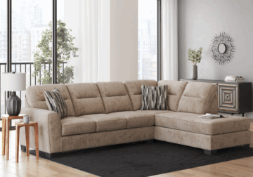 Olten Mocha Two-Piece Sectional with RAF Chaise