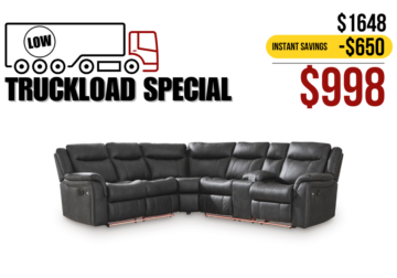 Sultan Meadow Black Two-Piece Reclining Sectional