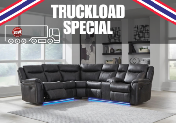 Sultan Meadow Black Two-Piece Reclining Sectional