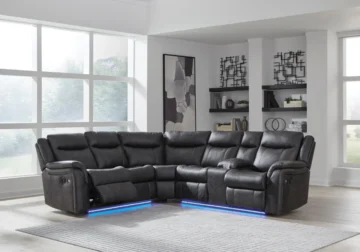 Sultan Meadow Black Two-Piece Reclining Sectional
