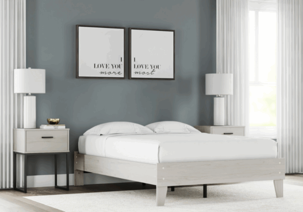 Socalle Light Gray Queen Platform Bed - Image 3