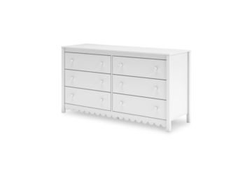 Hallityn White Six Drawer Dresser