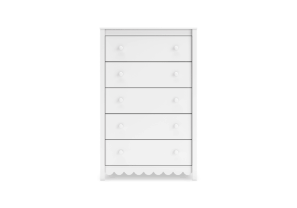 Hallityn White Five Drawer Chest - Image 2