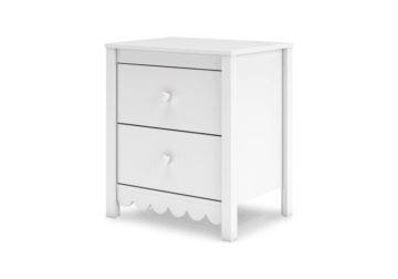 Hallityn White Two Drawer Nightstand