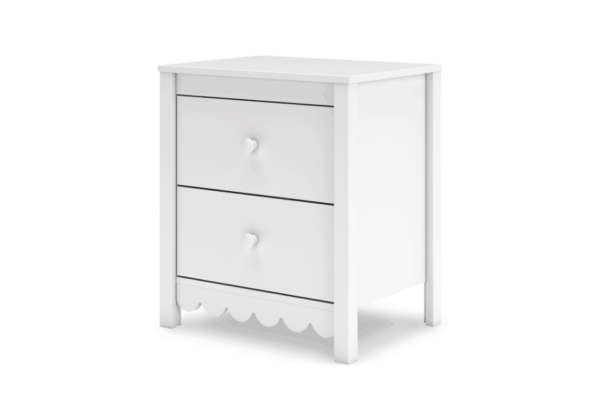 Hallityn White Two Drawer Nightstand