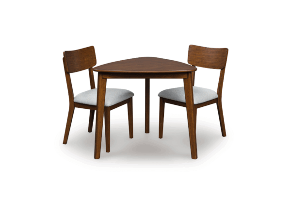 Tameride Brown Triangle Dining Room Table w/ 2 Chairs