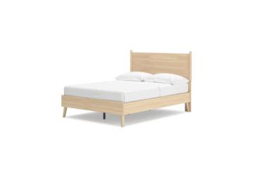 Cabinella Tan Full Platform Panel Bed