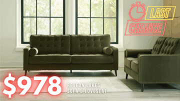 Last Chance Deal! - Reveon Lakes Olive Sofa Set