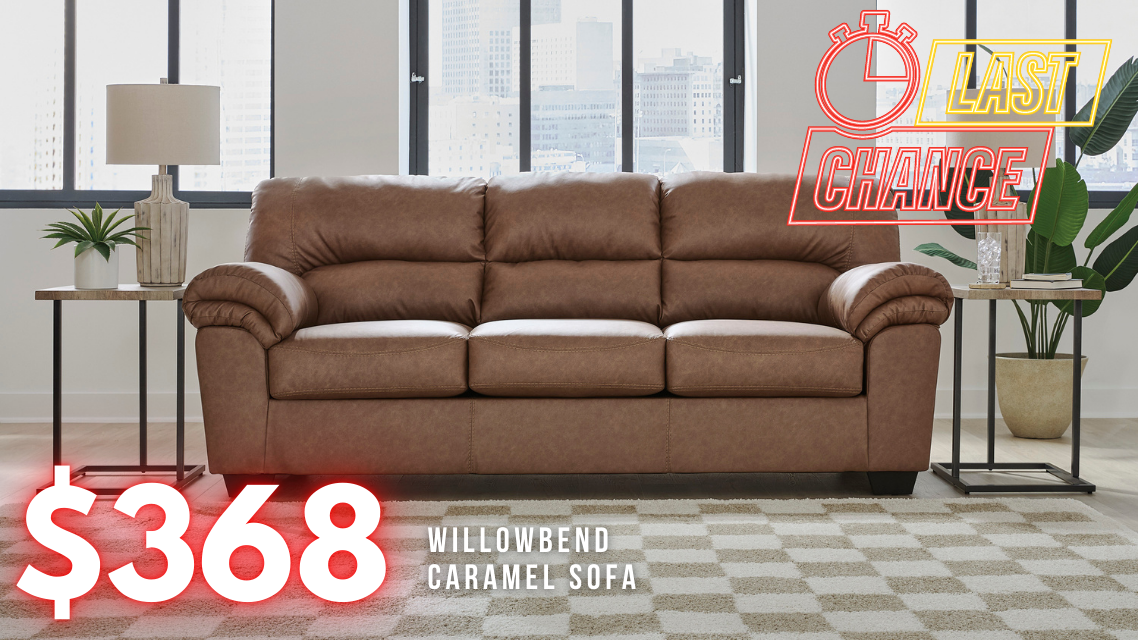 Last Chance Deal! - Willowbend Caramel Sofa