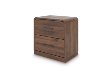 Fortlorn Walnut Brown Two-Drawer Nightstand