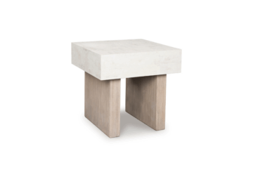 Jorlaina Light Gray Square End Table