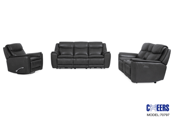Barcelona Charcoal Power Reclining Loveseat - Image 3