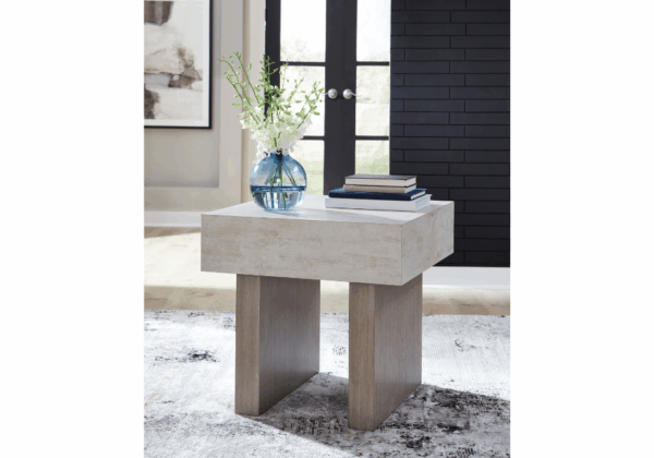 Jorlaina Light Gray Square End Table - Image 4