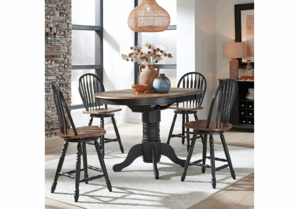 Carolina Crossing Black Gathering Table with 4 Stools