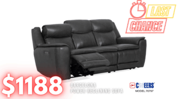 Last Chance Deal! - Barcelona Charcoal Power Reclining Sofa
