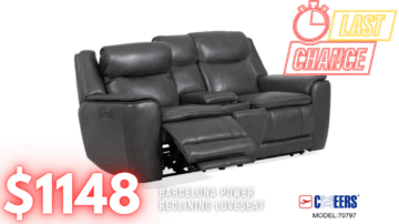 Last Chance Deal! - Barcelona Charcoal Power Reclining Loveseat