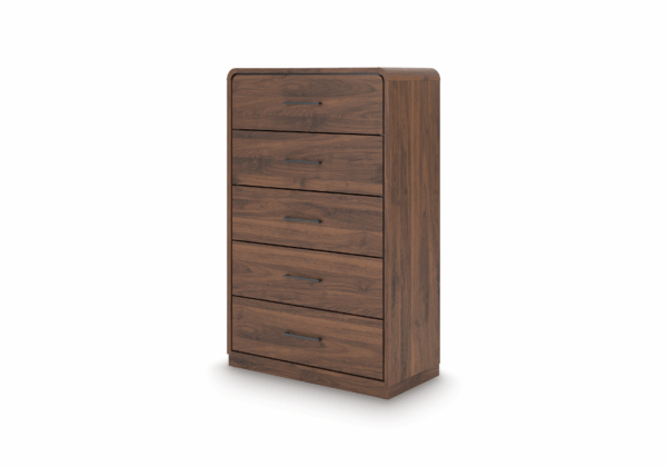 Fortlorn Walnut Brown Five-Drawer Chest