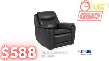 Last Chance Deal! - Barcelona Charcoal Power Recliner