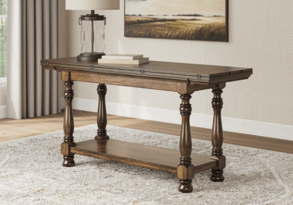 Sturlayne Brown Flip-Top Sofa Table - Image 3