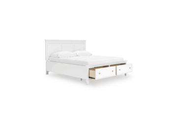 Alternative view of Fortman White Queen Panel Storage Bed