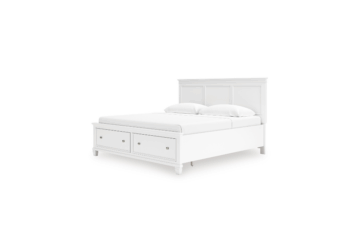 Fortman White King Panel Storage Bed