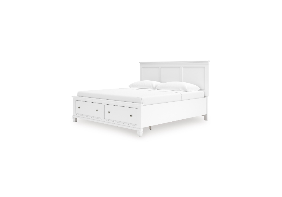Fortman White King Panel Storage Bed
