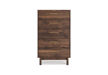 Alternative view of Calverson Mocha Five-Drawer Chest