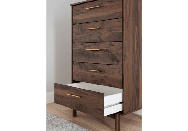 Calverson Mocha Five-Drawer Chest - Image 3