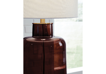 Alternative view of Mette Brown/Gold Finish Glass Table Lamp (1/CN)