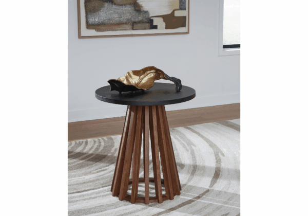 Kallari Warm Brown Round End Table - Image 3