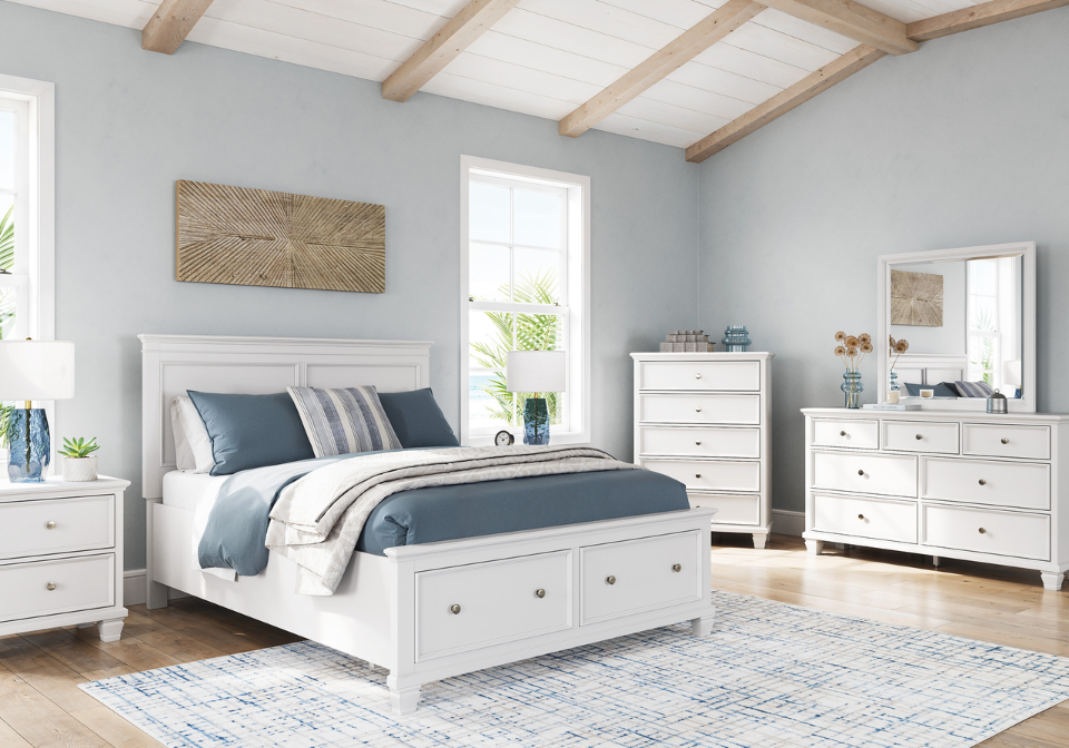 Fortman White Queen Storage Four-Piece Set