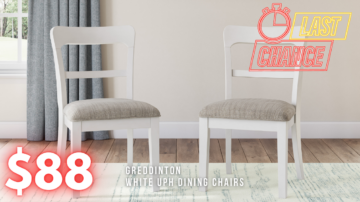 Last Chance Deal! - Greddinton White Upholstered Dining Chair