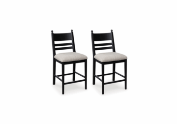Greddinton Black Upholstered Barstool (2/CN)