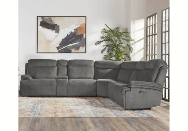 Aspen Dark Gray 6-Piece Power Reclining Sectional - Image 2