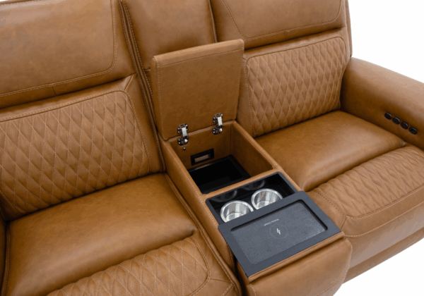 Fargo Cinnamon Power Reclining Loveseat - Image 4
