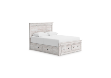 Makidern White King Storage Bed