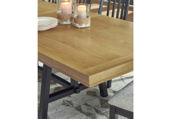 Galliden Black/Brown Rectangular Dining Room Extension Table - Image 5