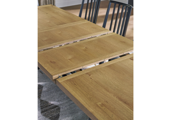 Galliden Black/Brown Rectangular Dining Room Extension Table - Image 4