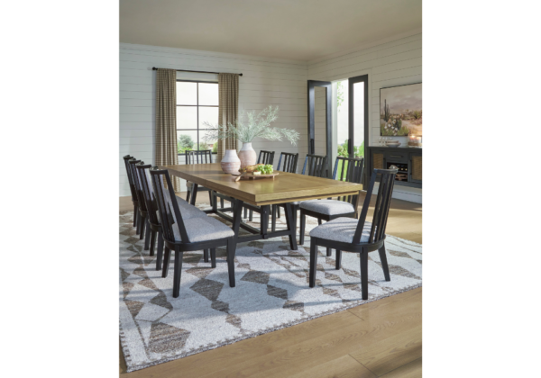Galliden Black/Brown Rectangular Dining Room Extension Table - Image 3